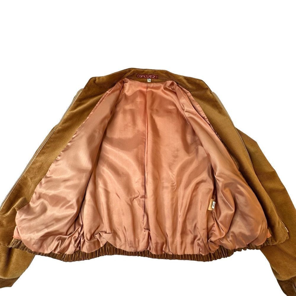 GALVEZ Vintage Copper Brown Suede & Corduroy Zip Front Jacket Size 13/14 - Picture 3 of 11